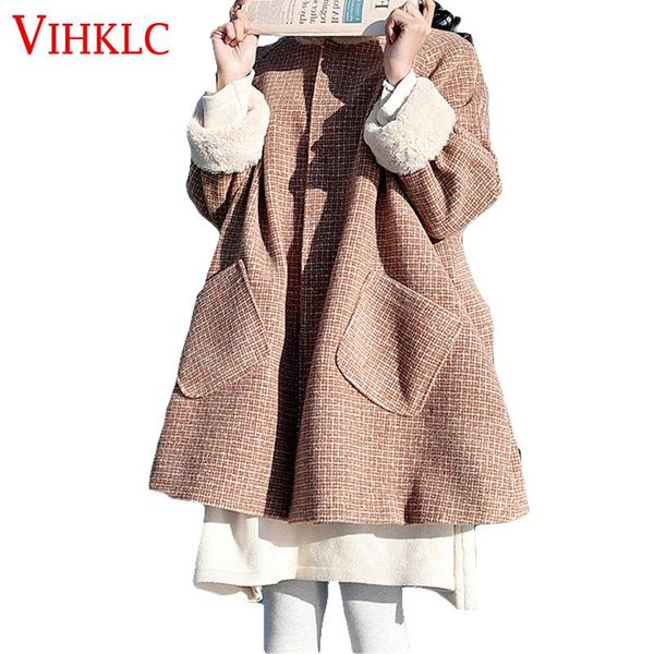 women's wool & blends loose woolen coat women 2021 autumn winter korean version lamb hair plus velvet tartan cloak casual x290, Black
women's wool & blends loose woolen coat women 2021 autumn winter korean version lamb hair plus velvet tartan cloak casual x290, Black
