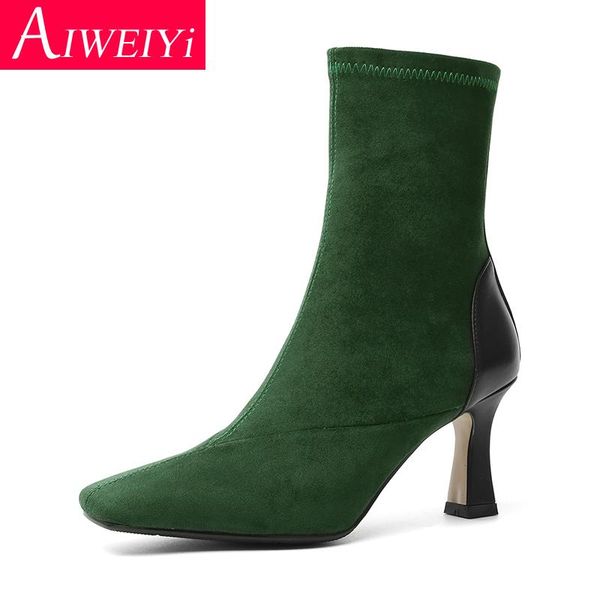 boots woman ankle black green stretch shoes genuine cow leather autumn winter comfortable thin high heels short botas
boots woman ankle black green stretch shoes genuine cow leather autumn winter comfortable thin high heels short botas