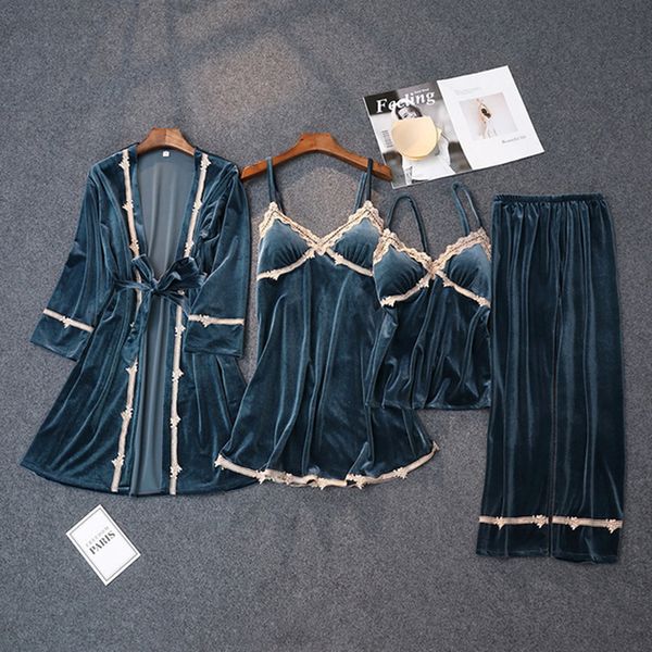 2021 new spring summer golden velvet pijamas sets for woman solid elegant oversized female sleepwear nightgown with lace pijama 7apw, Black;red
2021 new spring summer golden velvet pijamas sets for woman solid elegant oversized female sleepwear nightgown with lace pijama 7apw, Black;red