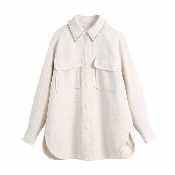 new 2021 women jacket beige pearl pocket winter woman coat female oversize long sleeve jackets ladies casual overshirt uh4t, Black;brown
new 2021 women jacket beige pearl pocket winter woman coat female oversize long sleeve jackets ladies casual overshirt uh4t, Black;brown