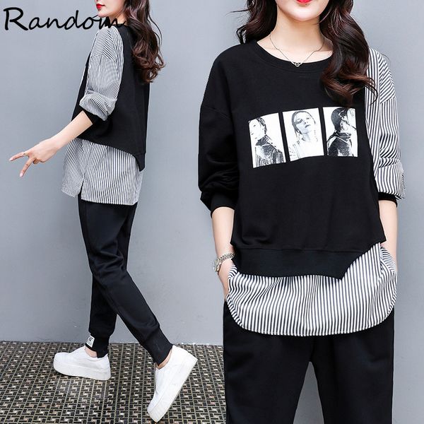 women's sports suit large plus size tracksuit t shirt+pants two piece set and pant clothes matching set fashion print set lj201012, Gray
women's sports suit large plus size tracksuit t shirt+pants two piece set and pant clothes matching set fashion print set lj201012, Gray