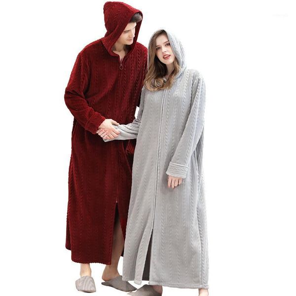 2020 women flannel robes zipper x-long bathrobes hooded winter couple's home clothes solid long sleeve coral velvet robes warm1, Black;red
2020 women flannel robes zipper x-long bathrobes hooded winter couple's home clothes solid long sleeve coral velvet robes warm1, Black;red