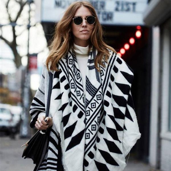 scarves 2021 arrival luxry brand thicken vintage geometric winter scarf ethnic stole kerchief for woman fashion ponchos and capes, Blue;gray
scarves 2021 arrival luxry brand thicken vintage geometric winter scarf ethnic stole kerchief for woman fashion ponchos and capes, Blue;gray