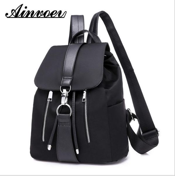 ainvoev black female backpack fashion women backpack school bags for teenager girls nylon zipper lock design
ainvoev black female backpack fashion women backpack school bags for teenager girls nylon zipper lock design