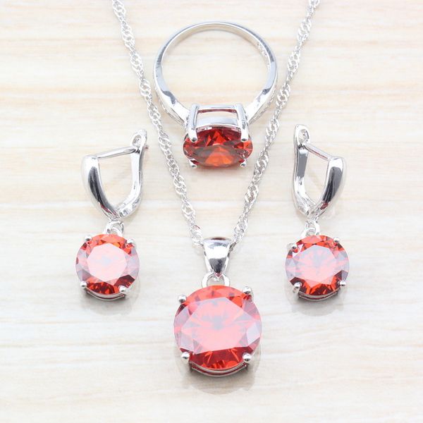 fashion bridal wedding jewelry sets for women silver color red garnet round earrings/necklace/pendant/ring size s11
fashion bridal wedding jewelry sets for women silver color red garnet round earrings/necklace/pendant/ring size s11