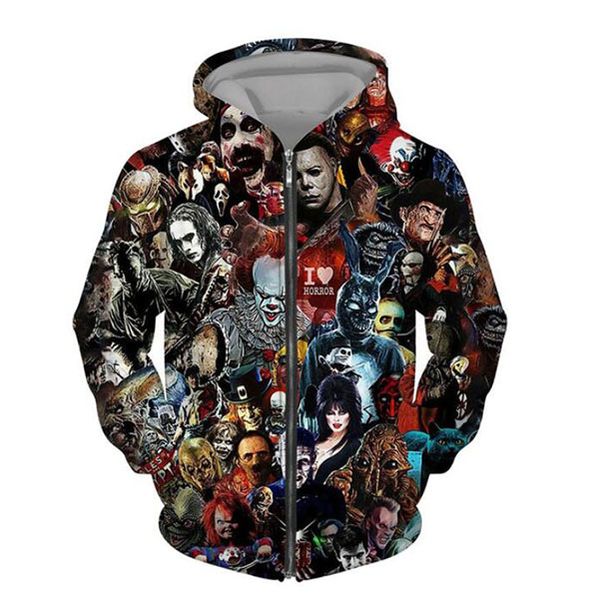 fashion women/men's 3d print halloween horror movie zipper/zip-up hoodies/hooded sweatshirts, Black
fashion women/men's 3d print halloween horror movie zipper/zip-up hoodies/hooded sweatshirts, Black