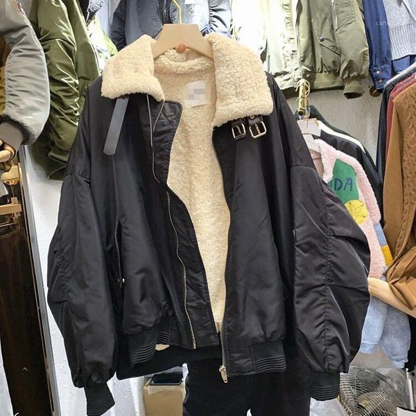 women's jackets zcsmll winter style stand-up collar double leather buckle warmth thick lamb wool suit jacket korean zipper women1, Black;brown
women's jackets zcsmll winter style stand-up collar double leather buckle warmth thick lamb wool suit jacket korean zipper women1, Black;brown
