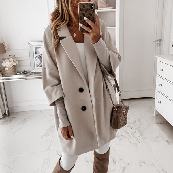 autumn winter three-quarter sleeve button lapel warm woolen coat new single breasted long women jacket, Tan;black
autumn winter three-quarter sleeve button lapel warm woolen coat new single breasted long women jacket, Tan;black