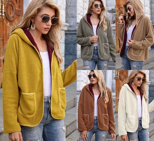fall/winter plush casual hooded sweater plush color matching jacket plus size women's clothing, Black;brown
fall/winter plush casual hooded sweater plush color matching jacket plus size women's clothing, Black;brown