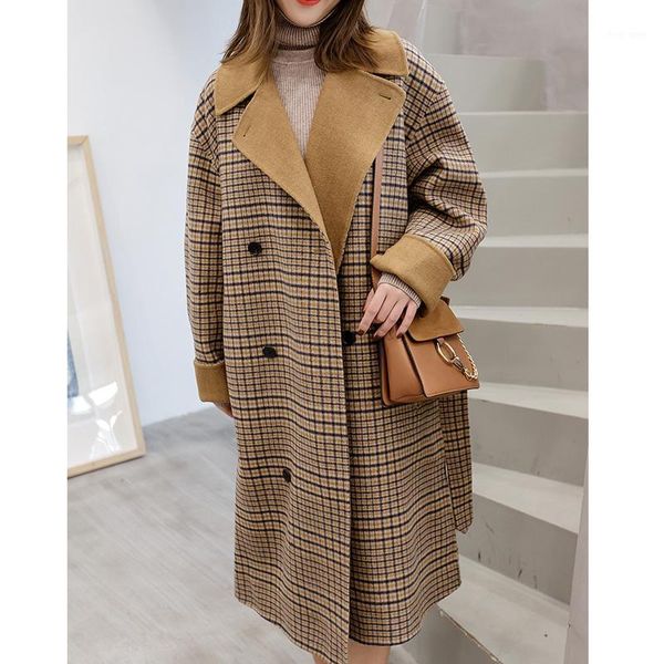 wt042 woman coats winter new wool & blends long wool coat v-neck drop- shoulder korean winter clothes plaid coats ladies1, Black
wt042 woman coats winter new wool & blends long wool coat v-neck drop- shoulder korean winter clothes plaid coats ladies1, Black