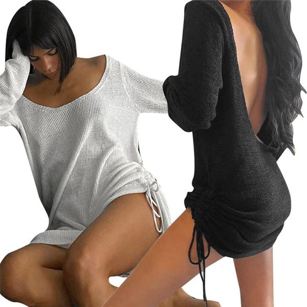 casual dresses 2021 elegant autumn women dress knitting long sleeve bodycon winter clothes mini party streetwear, Black;gray
casual dresses 2021 elegant autumn women dress knitting long sleeve bodycon winter clothes mini party streetwear, Black;gray