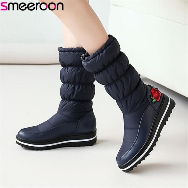 smeeroon 2020 warm snow boots women waterproof non-slip winter boots slip on embroider flat platform shoes woman mid calf, Black
smeeroon 2020 warm snow boots women waterproof non-slip winter boots slip on embroider flat platform shoes woman mid calf, Black