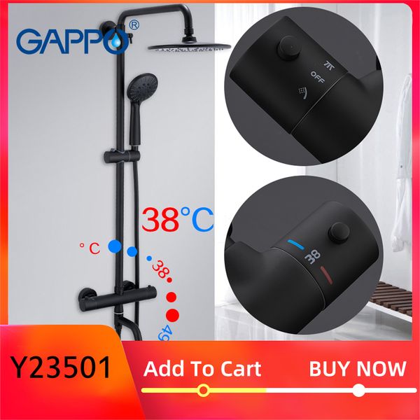 gappo black shower faucets bathtub thermostatic cold temperature faucets shower system big overhead 1011
gappo black shower faucets bathtub thermostatic cold temperature faucets shower system big overhead 1011