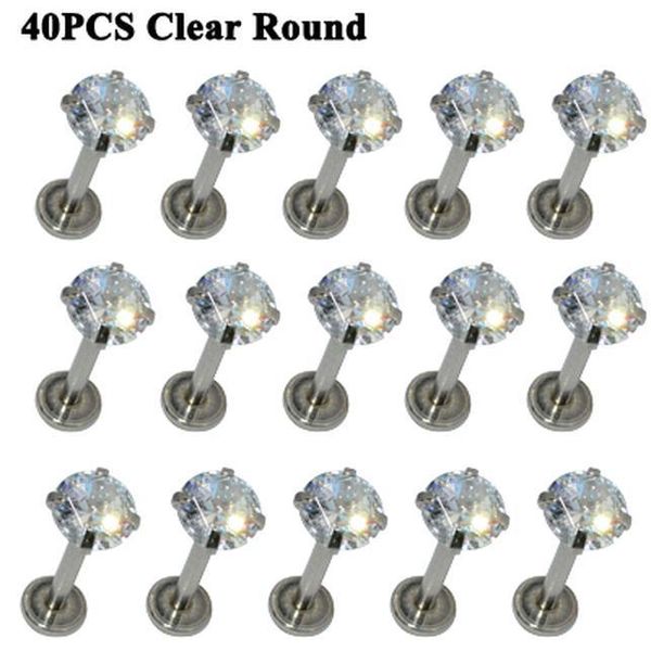 40pcs steel crystal labret lip rings heart star round zircon orelha cartilage ear helix stud tragus barbell piercings jewelry q sqcvoi, Silver
40pcs steel crystal labret lip rings heart star round zircon orelha cartilage ear helix stud tragus barbell piercings jewelry q sqcvoi, Silver