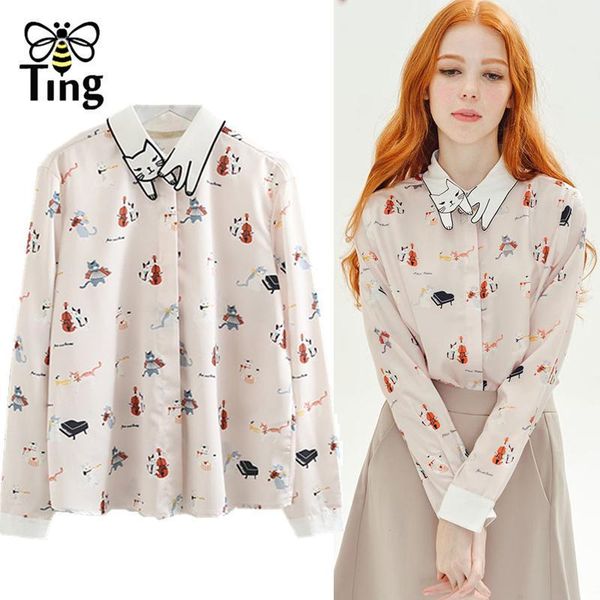 tingfly elegant lady cartoon animal print cute cat lapel collar blouses fashion street chic button up blusas female shirts moda1, White
tingfly elegant lady cartoon animal print cute cat lapel collar blouses fashion street chic button up blusas female shirts moda1, White