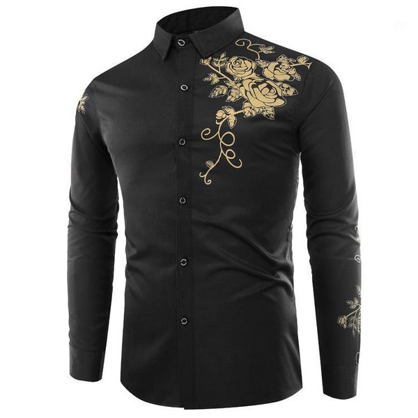 mens dress shirt 2020 brand business slim fit dress shirts casual social floral printed long sleeve camisa masculina chemise 4xl1, White;black 
mens dress shirt 2020 brand business slim fit dress shirts casual social floral printed long sleeve camisa masculina chemise 4xl1, White;black