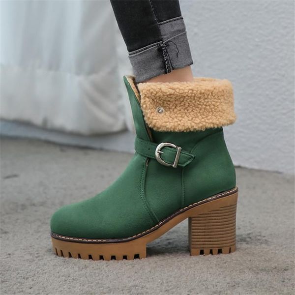 pxelena 5 candy colors lamb plush winter warm snow boots women chunky block square high heels faux suede shoes plus size 34-43, Black
pxelena 5 candy colors lamb plush winter warm snow boots women chunky block square high heels faux suede shoes plus size 34-43, Black