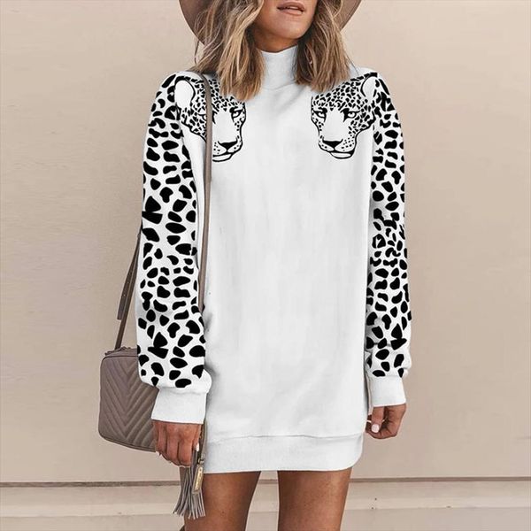 autumn winter leopard oversized pullover dress for women harajuku turtleneck loose long sweatshirt female casual sweat coat, Black
autumn winter leopard oversized pullover dress for women harajuku turtleneck loose long sweatshirt female casual sweat coat, Black