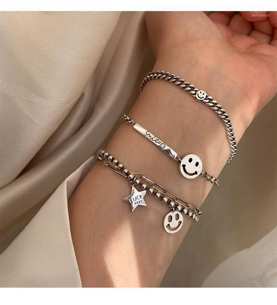 harajuku stainless steel smile bangle bracelet for men women retro jewelry luck pendant party gifts adjustable beads bracelet1, Black
harajuku stainless steel smile bangle bracelet for men women retro jewelry luck pendant party gifts adjustable beads bracelet1, Black