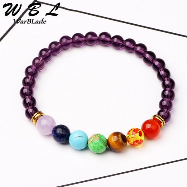 wbl new bracelet natural stone 7 reiki chakra 6mm purple crystal beads bracelets energy beads yoga wristband for men women, Black
wbl new bracelet natural stone 7 reiki chakra 6mm purple crystal beads bracelets energy beads yoga wristband for men women, Black