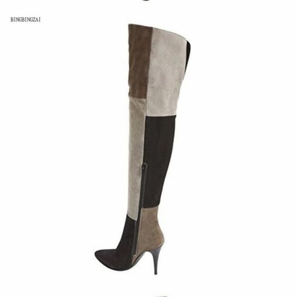 boots winter large size splicing pointed-toe women stiletto high heel foreign trade women's shoes over the knee fashion boot, Black
boots winter large size splicing pointed-toe women stiletto high heel foreign trade women's shoes over the knee fashion boot, Black