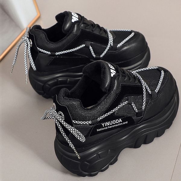 2021 the new breathable knit chunky fashion crystal platform women's shoes lace up to vulcan high heels m84x, Black
2021 the new breathable knit chunky fashion crystal platform women's shoes lace up to vulcan high heels m84x, Black