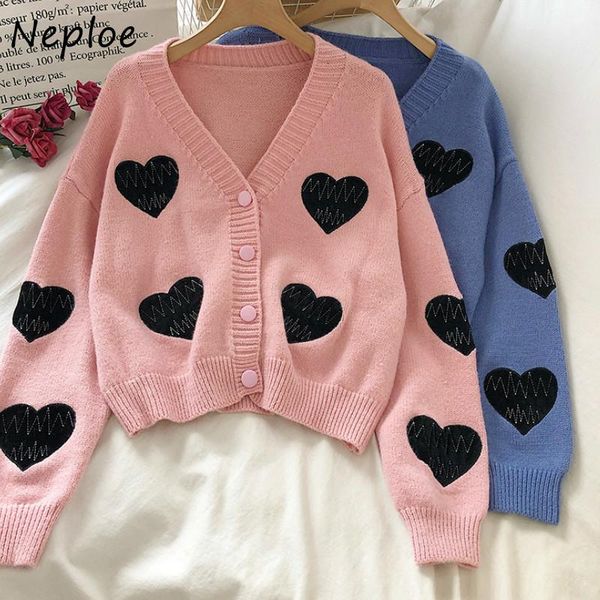 neploe chic love heart pattern women cardigans 2020 autumn v-neck sweet girls sweaters preppy style loose femme jacket 1h271, White
neploe chic love heart pattern women cardigans 2020 autumn v-neck sweet girls sweaters preppy style loose femme jacket 1h271, White