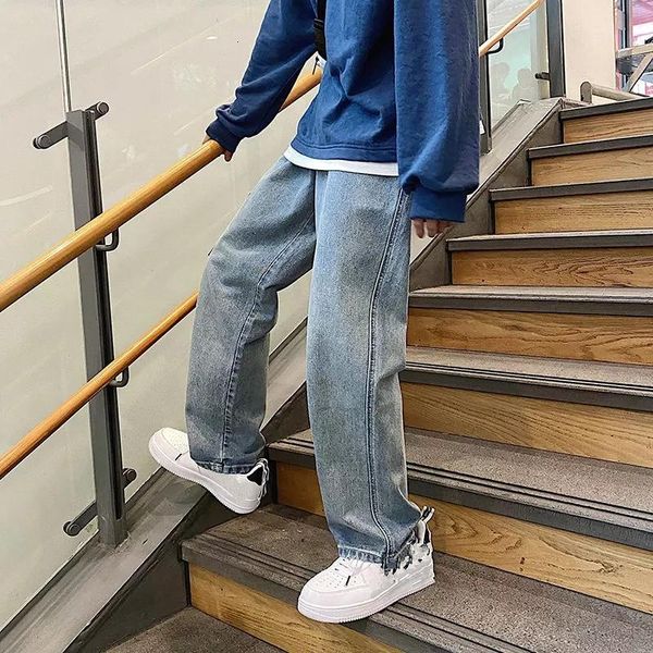 men's jeans man straight summer casual mans 2021 korean collage hip hop woman couple loose denim pants clothing, Blue
men's jeans man straight summer casual mans 2021 korean collage hip hop woman couple loose denim pants clothing, Blue