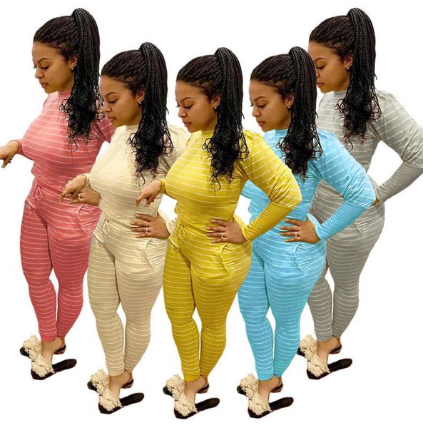 women home two piece set striped casual fashion t shirt tight pants outfits multicolor ladies long sleeve trousers leisure suits cy83, White
women home two piece set striped casual fashion t shirt tight pants outfits multicolor ladies long sleeve trousers leisure suits cy83, White