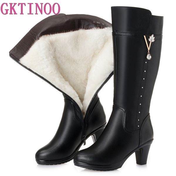 gktinoo winter knee high boots warm wool fur shoes woman high heels soft leather non-slip women's winter boots footwear botas y1221, Black
gktinoo winter knee high boots warm wool fur shoes woman high heels soft leather non-slip women's winter boots footwear botas y1221, Black