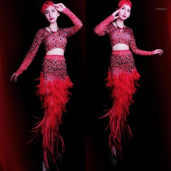 singer dancer stage show sparkly red sequins long feather dress women birthday celebrate wedding bar dj ds latin dresses1, Black;red
singer dancer stage show sparkly red sequins long feather dress women birthday celebrate wedding bar dj ds latin dresses1, Black;red