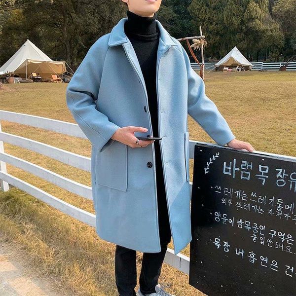 men's wool & blends 2021 autumn and winter style wear mid-length loose thick woolen jacket casual solid color trend handsome overcoat m, Black
men's wool & blends 2021 autumn and winter style wear mid-length loose thick woolen jacket casual solid color trend handsome overcoat m, Black
