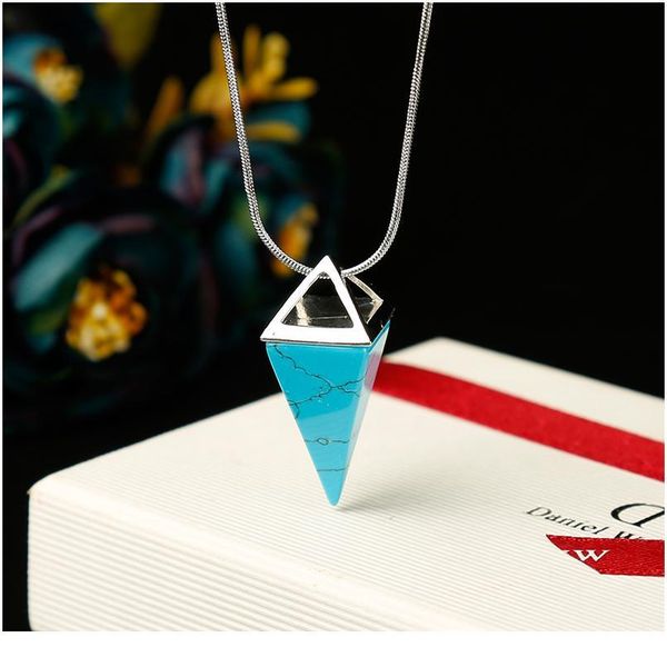 1pc fashion colourful natural crystal mineral ornaments conical pyramid noble pendant couple pendant necklace pend jllpdm, Black
1pc fashion colourful natural crystal mineral ornaments conical pyramid noble pendant couple pendant necklace pend jllpdm, Black