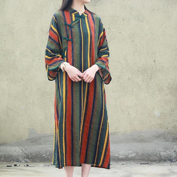 casual dresses johnature summer fashion retro plate buckle stand pockets striped dress 2021 cotton linen comfortable women cheongsam, Black;gray
casual dresses johnature summer fashion retro plate buckle stand pockets striped dress 2021 cotton linen comfortable women cheongsam, Black;gray