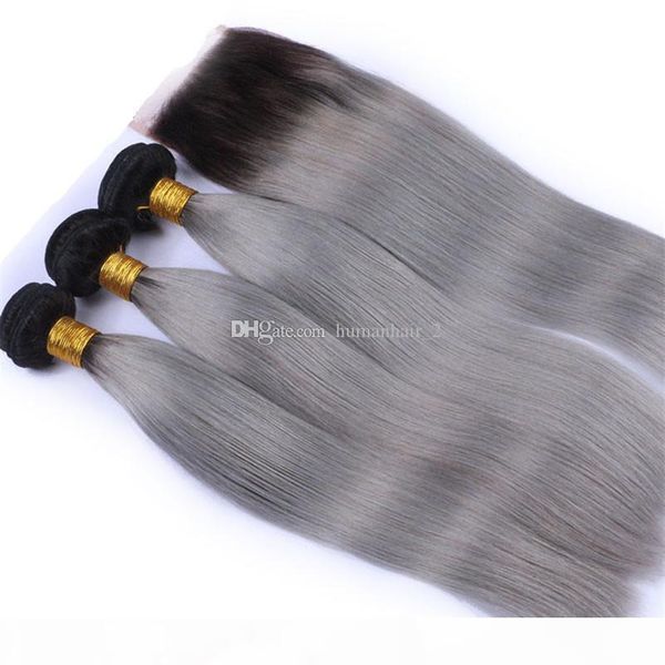 8a brazilian virgin hair silky straight two tone #1b grey 3pcs with lace closure ombre human hair bundles dark roots grey hair, Black;brown
8a brazilian virgin hair silky straight two tone #1b grey 3pcs with lace closure ombre human hair bundles dark roots grey hair, Black;brown