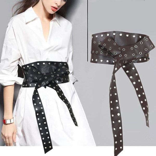 hatcyggo waist belts for women leather rivet wide belt cummerbund female corset belts designer long belt decorative waistband, Black;brown
hatcyggo waist belts for women leather rivet wide belt cummerbund female corset belts designer long belt decorative waistband, Black;brown