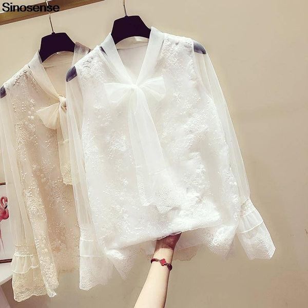 womens and blouses lace chiffon shirts elegant bow embroidery long sleeve v-neck casual work office blouse plus size 3xl, White
womens and blouses lace chiffon shirts elegant bow embroidery long sleeve v-neck casual work office blouse plus size 3xl, White