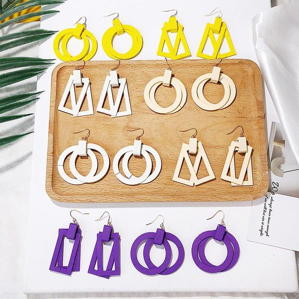 new arrival fashion classic wood geometric round square female earrings korean long paragraph earrings female banquet jewelry, Silver
new arrival fashion classic wood geometric round square female earrings korean long paragraph earrings female banquet jewelry, Silver