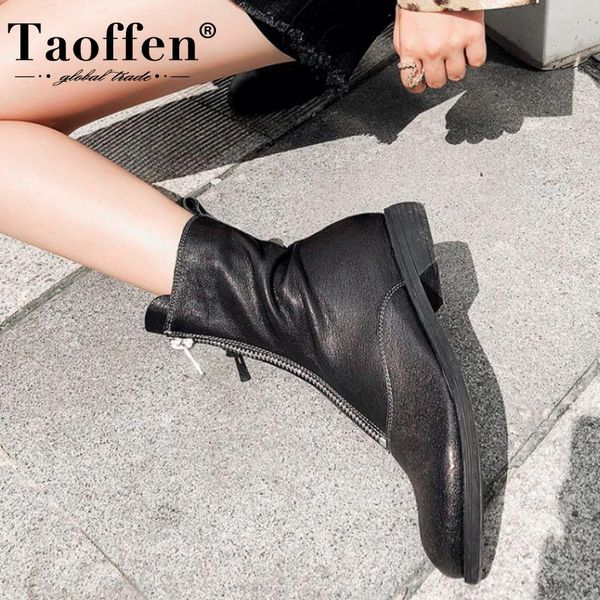 boots taoffen women half short round toe flats front zipper shoes winter warm fashion party footwear size 33-40, Black
boots taoffen women half short round toe flats front zipper shoes winter warm fashion party footwear size 33-40, Black