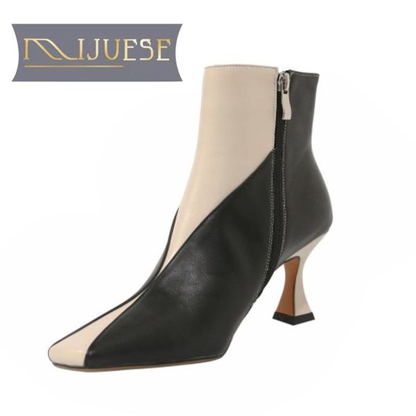 mljuese 2021 women soft ankle boots cow leather zippers boots winter short plush square toe high heels women, Black
mljuese 2021 women soft ankle boots cow leather zippers boots winter short plush square toe high heels women, Black