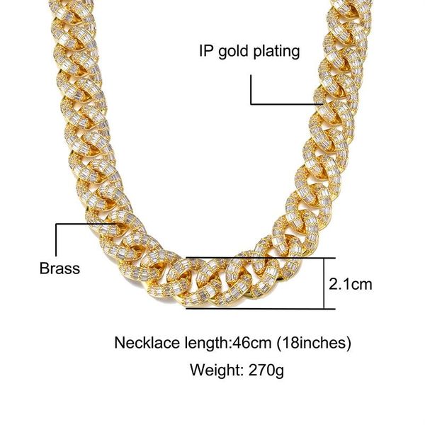 hip hop 21mm 3 row baguette cuban chains bling iced out cz setting + cubic zirconia box buckle necklace for men jewelry, Silver
hip hop 21mm 3 row baguette cuban chains bling iced out cz setting + cubic zirconia box buckle necklace for men jewelry, Silver