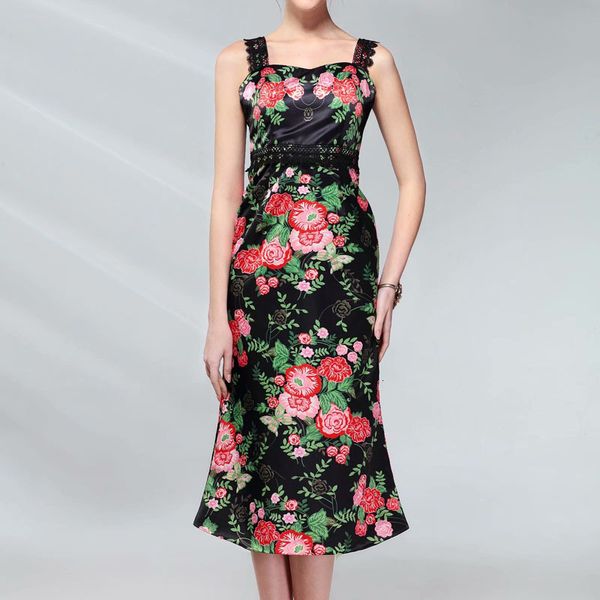 retro-printing strip sew soluble flowers in water fishtail suspenders fine dress elegant women's clothes 6wfx, Black;gray
retro-printing strip sew soluble flowers in water fishtail suspenders fine dress elegant women's clothes 6wfx, Black;gray