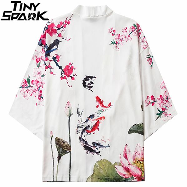 japanese kimono jacket koi fish print men streetwear coat casual thin gown japan style black white kg-366, Black;brown
japanese kimono jacket koi fish print men streetwear coat casual thin gown japan style black white kg-366, Black;brown