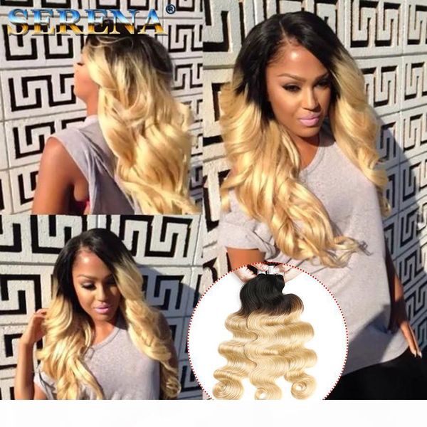 ombre blonde color brazilian virgin hair bundles #1b 613 human body wave hair bundles double wefted two tone hair weaves 3pcs lot, Black
ombre blonde color brazilian virgin hair bundles #1b 613 human body wave hair bundles double wefted two tone hair weaves 3pcs lot, Black