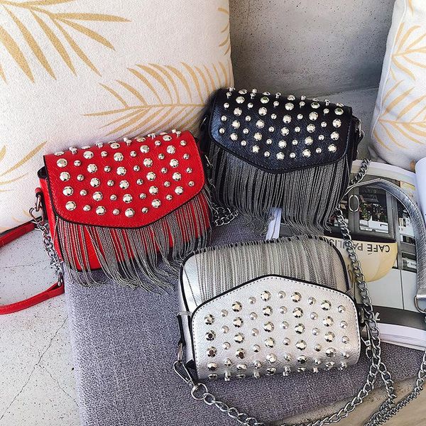 summer new handbag women crossbody bags fashion chain shoulder bag rivet tassel design pu leather square phone bag
summer new handbag women crossbody bags fashion chain shoulder bag rivet tassel design pu leather square phone bag