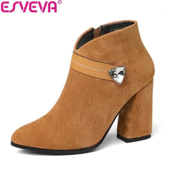 esveva 2020 women boots western style ankle boots spring autumn shoes hoof high heel pointed toe elegant ladies size 34-431, Black
esveva 2020 women boots western style ankle boots spring autumn shoes hoof high heel pointed toe elegant ladies size 34-431, Black