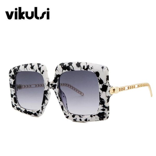 sunglasses brand designe retro oversized women fashion square vintage for female male chain metal legs shades uv400, White;black 
sunglasses brand designe retro oversized women fashion square vintage for female male chain metal legs shades uv400, White;black