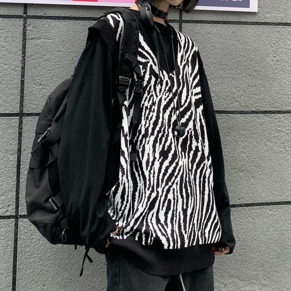 korean retro sweater vest vest loose zebra pattern men and women1, White;black
korean retro sweater vest vest loose zebra pattern men and women1, White;black