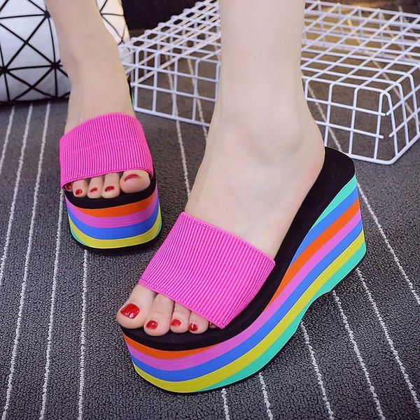 sandals white wedge shoes women platform dames slippers multi color for high heel 10cm casual mujer plataforma1, Black
sandals white wedge shoes women platform dames slippers multi color for high heel 10cm casual mujer plataforma1, Black