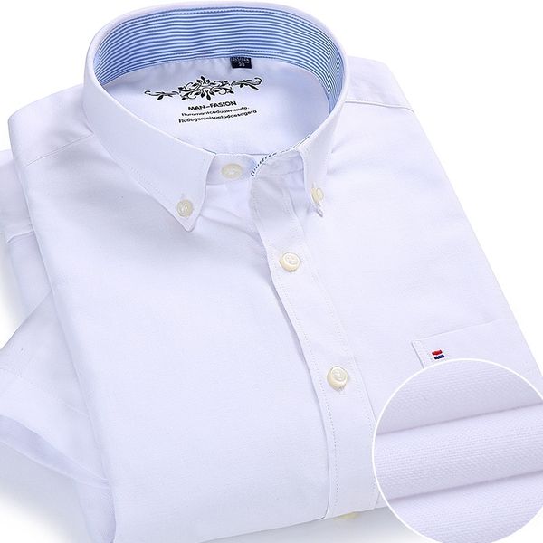 summer oxford cotton men shirt short sleeve white social shirt casual solid formal comfort button-down official work dress shirt, White;black
summer oxford cotton men shirt short sleeve white social shirt casual solid formal comfort button-down official work dress shirt, White;black